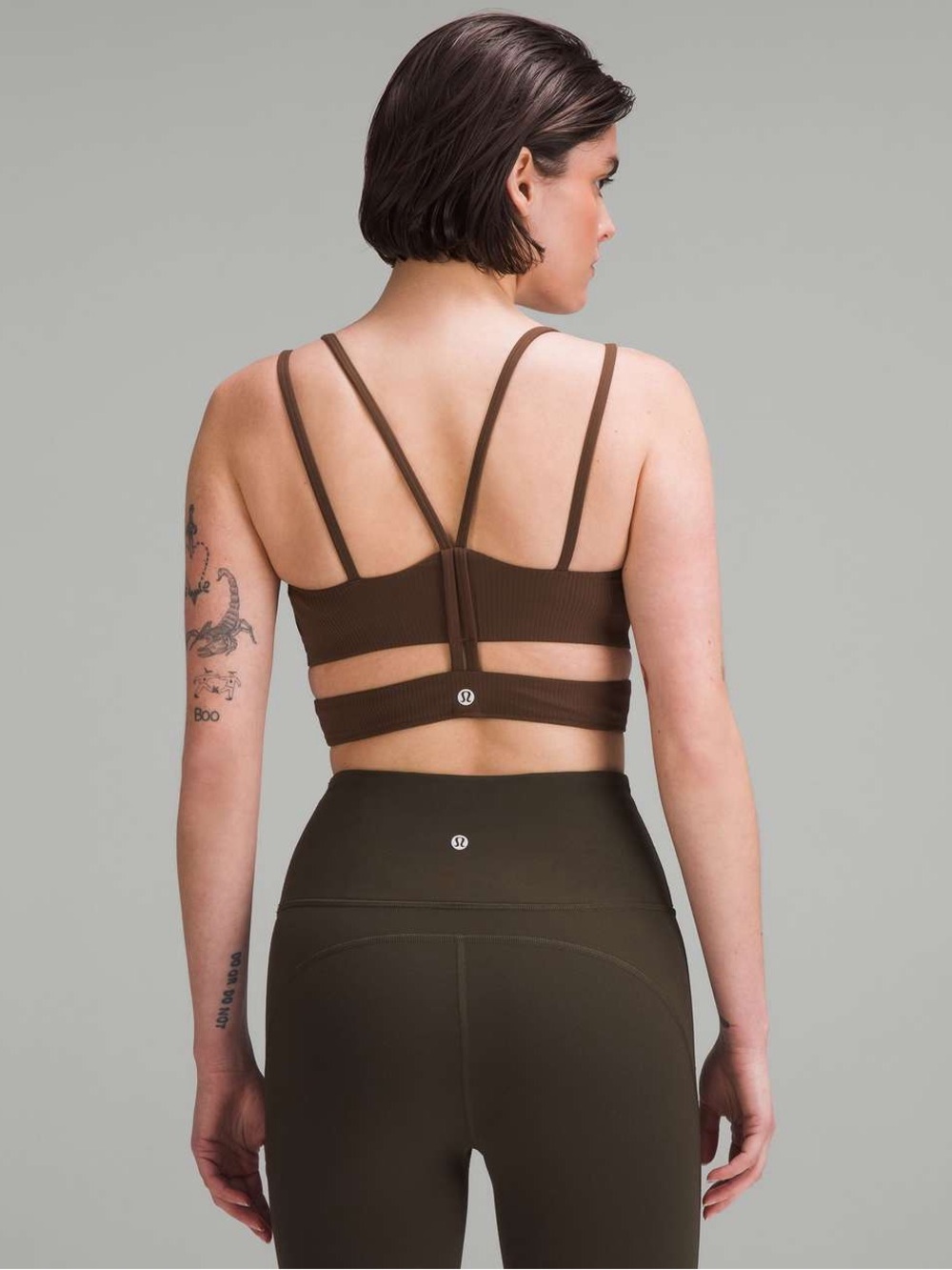 Lululemon Ribbed Nulu Strappy Yoga Bra *Light Support, A/B Cup Java Size 6